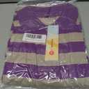 Womens Striped Polo T-Shirts Oversized Short Sleeve Top Cotton Color Block Loose Basic Tee Casual Tunics Summer Spring Tops (XL)