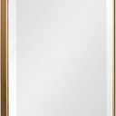 Kate and Laurel Rhodes Modern Full Length Framed Octagon Wall Mirror, 16 x 48, Gold, Decorative Glam Geometric Wall Accent