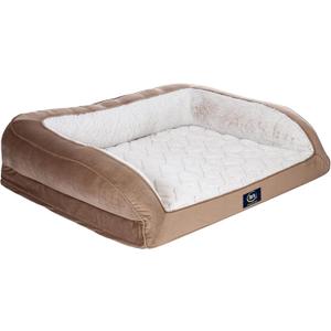 Serta Orthopedic Quilted Couch Dog Bed for Pets  Desert Sand (X-Large) (46.0"L x 34.0"W x 10.0"Th)