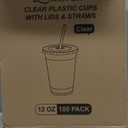 Lamosi 100 Pack 20 oz Clear Plastic Cups with Lids and Straws, Disposable Iced Coffee Cups with Lids for To-Go Cold Drinks, Smoothies and Slushie