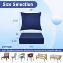 IASEAHK Outdoor Chair Cushions, 24 x 24 Inch Outdoor Cushion for Patio Furniture, Patio Chair Cushion, Waterproof & Fade Resistant Deep Patio Furniture Cushions Set with Handle and Ties, Navy Blue