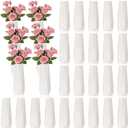 Mimorou 24 Pcs Composite Plastic Flower Vases Bulk, White Plastic Flower Vases for Centerpieces Unbreakable Bud Vase for Wedding Party Living Room Decor(Simple Style)
