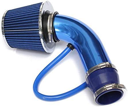 Performance Cold Air Intake Pipe, Universal Car Cold Air Intake Filter Aluminum Induction Flow Hose Pipe Kit Blue
