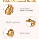 Easter Bunny Decorations,Vintage Gold Rabbit Figurine, Small Resin Bunnies for Home Spring Farmhouse Decor (Gold Faceted-2PCS)
