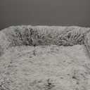 Calming Dog Bed Fluffy Plush Dog Mat for Furniture Protector with Removable Washable Cover for Large Medium Small Dogs and Cats (Large, Light Grey) (45.0"L x 37.0"W x 6.0"Th)