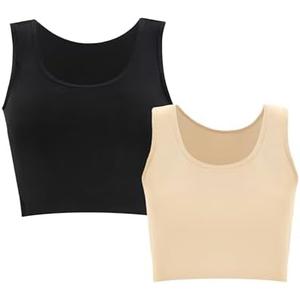LODAY Women Transgender Tomboy FTM Elastic Chest Binder Bra Pullover Tank Top, 4XL