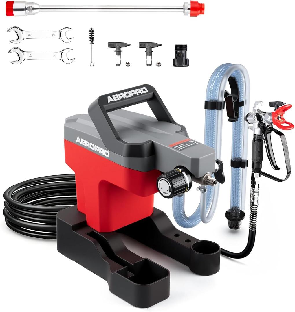 AEROPRO Tools Airless Paint Sprayer for House Painting, 3000PSI High Pressure, Thinning-Free, with Tip Sets & Tip Extension, Indoor Paint Sprayer for 5 Gallon DIY Painting Projects
