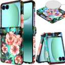 Hekodonk for Galaxy Z Flip 7 Case,[Compatible with MagSafe][Built-in Screen Protector][Hinge Protection],Magnetic Slim Shockproof Women Girls Case for Samsung Galaxy Z Flip 7,All Green
