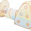 UTEX 3 in 1 Pop Up Play Tent with Tunnel, Ball Pit for Kids, Boys, Girls, Babies and Toddlers, Indoor/Outdoor Playhouse,Orange