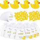 Fuutreo 100 Set Yellow Duck Brooches with You're Awesome Cheer Card Duck Pins for Employee Appreciation Gift (Yellow)