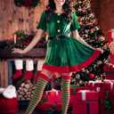 Wildarms Halloween Striped Thigh High Socks 2 Pairs - 3 Colors Over Knee Socks for Christmas Cosplay Costume Accessorie (Green)