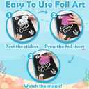 FUNNYB&G Foil Art Craft Kit for Girls 4-10 Years Old: Mess-Free & No-Glue, Create 16 Sparkly Ocean Pictures Perfect Travel Toy & Birthday Gift for Kids (Ocean), Small