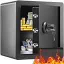 VEVOR Safe Box with Digital Keypad and 2 Keys, 1.8 Cubic Feet Home Safe, Steel Security Cabinet, with Fire-proof Bag, Protect Cash, Gold, Jewelry, for Home, Hotel,15.8"Wx13"Dx16.9"H