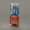 Colgate 360 Whole Mouth Toothbrush, Adult Toothbrushes Medium Bristles, Helps Remove Bad Breath Bacteria and Plaque, Medium Toothbrush Pack, Includes Cheek and Tongue Cleaner, 4 Pack