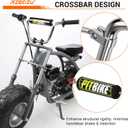 7/8 Minibike Handlebars, 8.5" Rise Crossbar Design Handlebar for 212