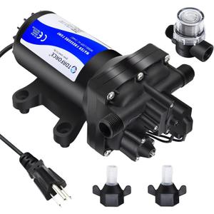 TDRFORCE Fresh Water Pump 5.5GPM Pressure Increase Booster Pump 75 PSI Transfer Pump 110V Self Priming on Demand Diaphragm Pump Washdown Pump for Boats Inline Water Pump for Garden Hose