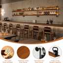 Bar Shelves, Wall Mounted Wine Rack, Walnut Brown, 48 Inch