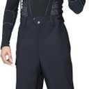 YEEFINE Men's Ski Suit Two Piece Waterproof Ski Jacket and Pants Set Outdoor Windproof Winter Snow Comfy Warm Snowsuits (Black, S)