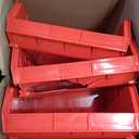 Akro-Mils Red Plastic Hanging Storage Bins Bundle - (6-Pack) 15" x 16" x 7" Bins and (3-Pack) 18" x 16" x 11" Bins