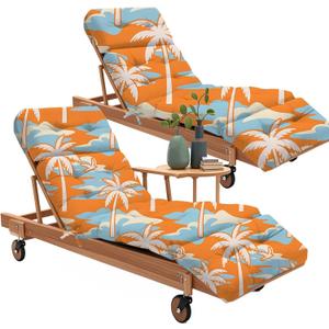 Outdoor Chaise Lounge Chair Cushions Set of 2 Waterproof 75.1x22.8x4.7" 3#