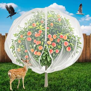 Rohuis Large Fruit Tree Netting, 5.9 Ft x 6.5 Ft Garden Netting Cover with Zipper and Drawstring, Insect Bird Barrier Nets for Fruit Trees Flowers Blueberry Bushes Protection from Squirrel Bug