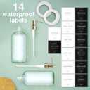 Vine Creations Clear Glass Soap Dispenser, 2 Pack Kitchen Soap Dispenser Set with Stainless Steel Pump, 16 oz Dish Soap and Hand Soap Dispensers for Bathroom with Waterproof Labels