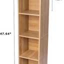 4 Cube Storage Organizer Wooden Bookshelf, 4 Cube Shelf Bookcase, Small Bookshelf Storage Organizer, Narrow Cube Storage Shelf for Bedroom, Small Bookshelf for Living Room and Office (4 Cube)