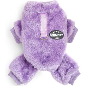 Dog Sweater Winter Warm Dog Pajamas for Small Dogs Fleece Thermal Soft Puppy Pjs Coat Stretchy Jumpsuit Doggie Pet Clothes Outfits Cat Apparel (Purple, X-Small)