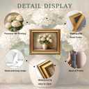 vineolect White Hydrangea Gold Framed Wall Art Vintage Floral Painting Floral Wall Art Cottagecore Nature Picture Shelf Decor Aesthetic Artwork Wall Decor for Living Room Bedroom Kitchen Bathroom 16''x24''