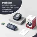 Sinocare Blood Pressure Monitor, Upper Arm Blood Pressure Monitors for Home Use, Adjustable Arm Cuff 8.6"-16.5", One-Button Operation, Dual User, Accurate & Practical (Black)