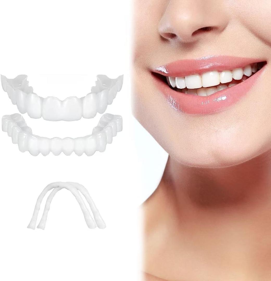 2 Pairs, Temporary Veneers Kit for Women and Men, Tooth Replacement Kit, Nature and Comfortable