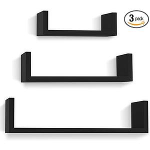 WALL U-SHELF SET OF 3 - BLACK

LARGE SHELF 13.97 X3.94" X 3.94"

MEDIUM SHELF 9.85 X3.94" X 3.15"

SMALL SHELF 6" X 3.94" X 2.36"
