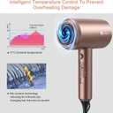 slopehill Professional Ionic Hair Dryer, Powerful 1800W Fast Drying Low Noise Blow Dryer with 2 Concentrator Nozzle 1 Diffuser Attachments for Home Salon Travel (Mocha Mousse)