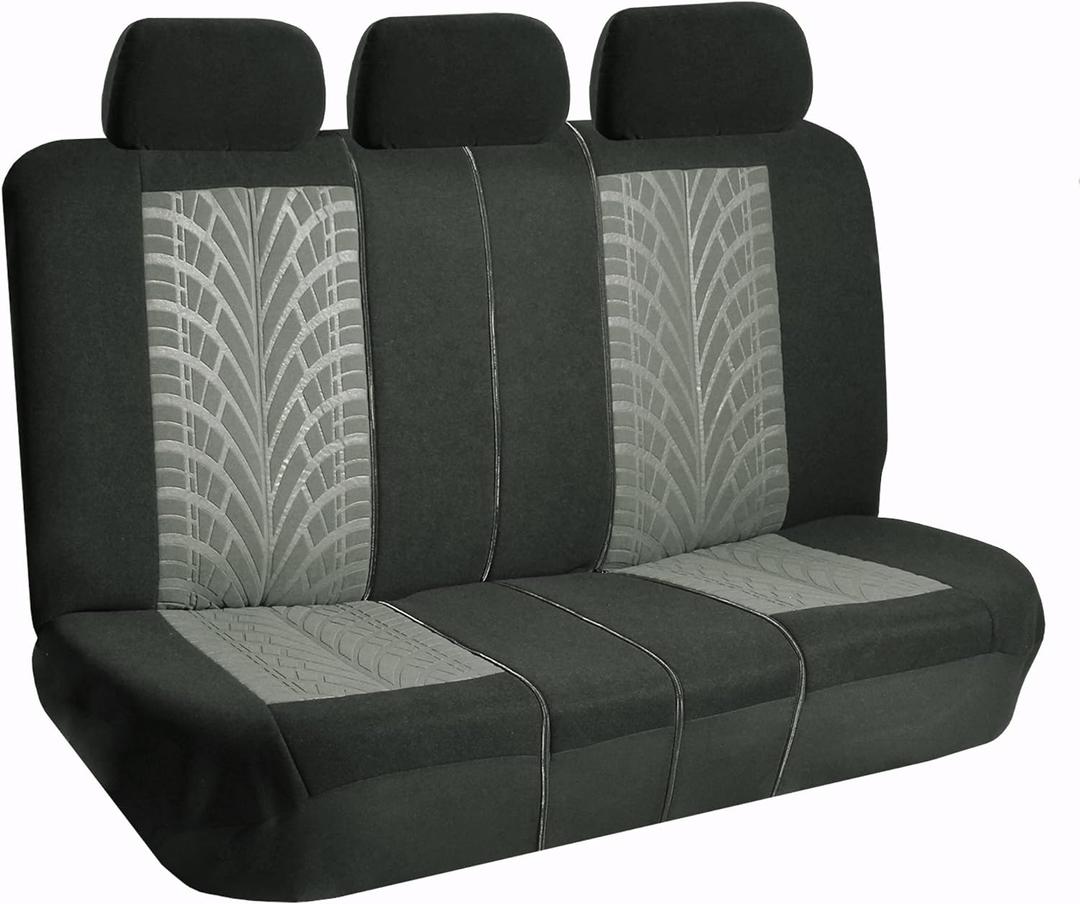 FH Group Rear Set Travel Master Car Seat Covers - Universal Fit, Split Bench Rear Seat, Washable, for SUV, Sedan, Gray