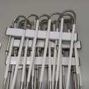HUITEM 4 Pack 6-Tier Space Saving White Pant Hangers, Anti-Slip, Lightweight, Stainless Steel, Ideal for Closet Organization, Free Installation