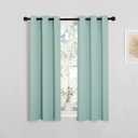 NICETOWN Thermal Insulated Curtains Blackout Draperies, Aqua Blue, Set of 2, 29 by 40 inches Long Window Treatment Solid Grommet Room Darkening Drape Panels for Bedroom