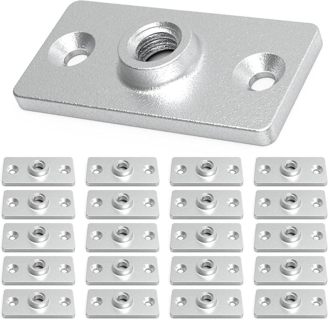 20 Pcs Ceiling Flange Hangers for 1/2 in. Threaded Rod DIY Plumbing, Industrial Decor Project, Galvanised Ceiling Flange Hanger Plate