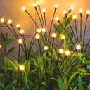 Solar Lights Outdoor Waterproof 2 Packs,Garden Patio Decorative,Firefly Lights for Patio Lawn,Landscape Lighting Large Bulbs,Starlight Windswept,Great Gift for Women for Gardening,20LEDs
