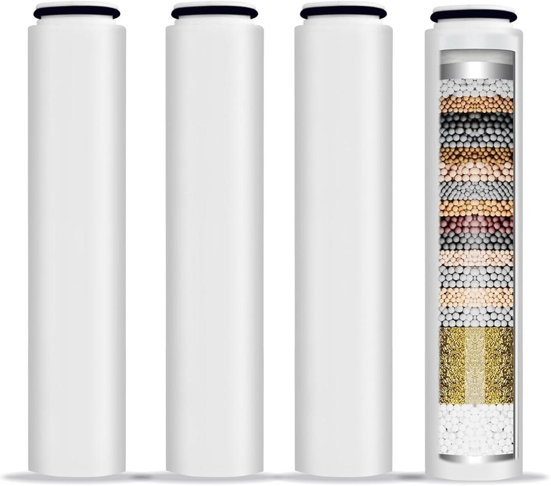 4 Pack Replacement Filters Compatible With Cobbe Handheld Shower Head,Water Filter For Water Softening,Removes Chlorine(White)