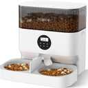 Espelho Automatic Cat Feeder - 5L Timed Cat Food Dispenser 2 Cats with 2 Way Splitter, Easy to Set Up and Clean, 10s Voice Programmable Portion Control Pet Feeder with Desiccant Bag for Cats & Dogs