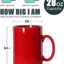28 OZ Extra Large Ceramic Coffee Mug, M018 Classic Porcelain Boss Super Big Tea Cup with Handle for Office and Home, Red