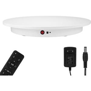 Motorized Rotating Display Stand, Angle Speed Adjustable Electric Rotating Turntable, 360 Degree 330 Lbs Load Auto Rotating Platform for Photography Big Size Products Display Video Show, Wired White