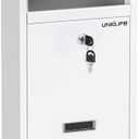 Uniclife Wall Mount Mailbox for Outside, Locking Mailbox, Large Mailbox with Key Lock, Security Mail Box for House, Safe Key Drop Box, Post Box, Steel Cash Drop Box for Home Office School, White
