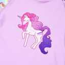 QPANCY Rash Guard for Girls Swimwear 2-Piece Mermaid Unicorn Swimsuit UPF 50+ UV 4-5T, Unicorn Purple