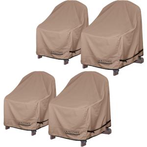 ULTCOVER Waterproof Patio Adirondack Chair Cover 4 Pack for Outdoor Chair Size Upto 32W x 35D x 36H inch (Brown)