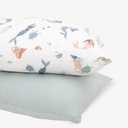 Little Unicorn Standard Pillowcase 2 Pack | Super Soft & Breathable Muslin Fabric | Snug Envelope Closure | for Crib and Toddler Bed (Mermaid Party)