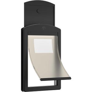 [Classicmacher] Dog Door for Large Dogs, Black Frame Door for L arge Dogs and Pets, Strong Plastic Doggy Door and Medium Pets with Sliding Lock Panel and Magnetic Soft Flap (Large, Mattle Black)