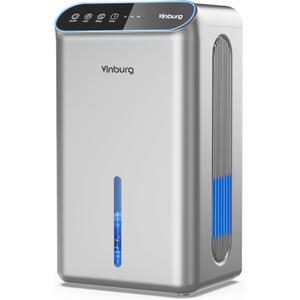 85 OZ Dehumidifier for Home, 800 sq ft Quiet Dehumidifier with Drain Hose, Reusable Filter, Sleep Mode, Auto Shut Off, Timer, Portable for Bedroom Bathroom, Basement (Gray)