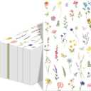 50pcs Wildflower Napkins - Disposable Floral Guest Napkins with Butterfly Decorative Paper Flowers - Perfect for Bathroom, Home, Kitchen, Wedding, Bridal, Baby Shower, Birthday & Tea Party Decorations