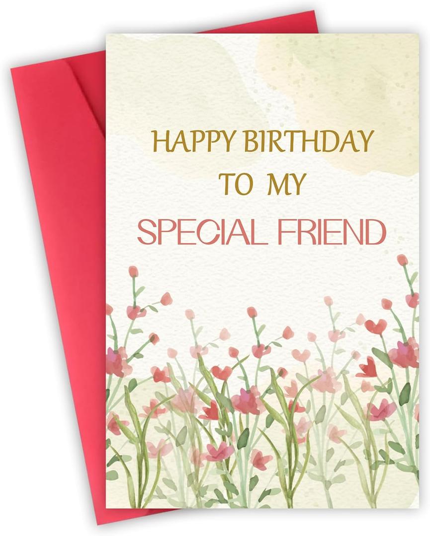Best Friend Birthday Card for Women, Birthday Cards for Friends Sister Bestie Cousin, Cute Bday Gifts for Any Important Woman In Your Life (ZL-004)
